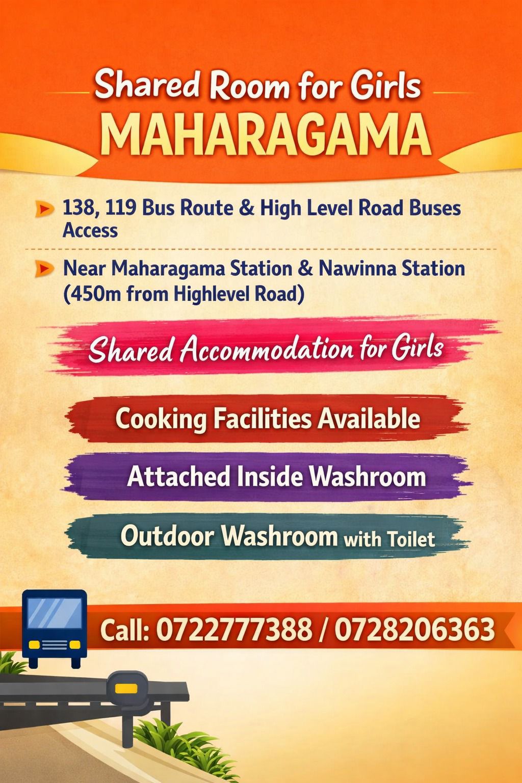 📢 Boarding for girls Available in Maharagama/Nawinna! 