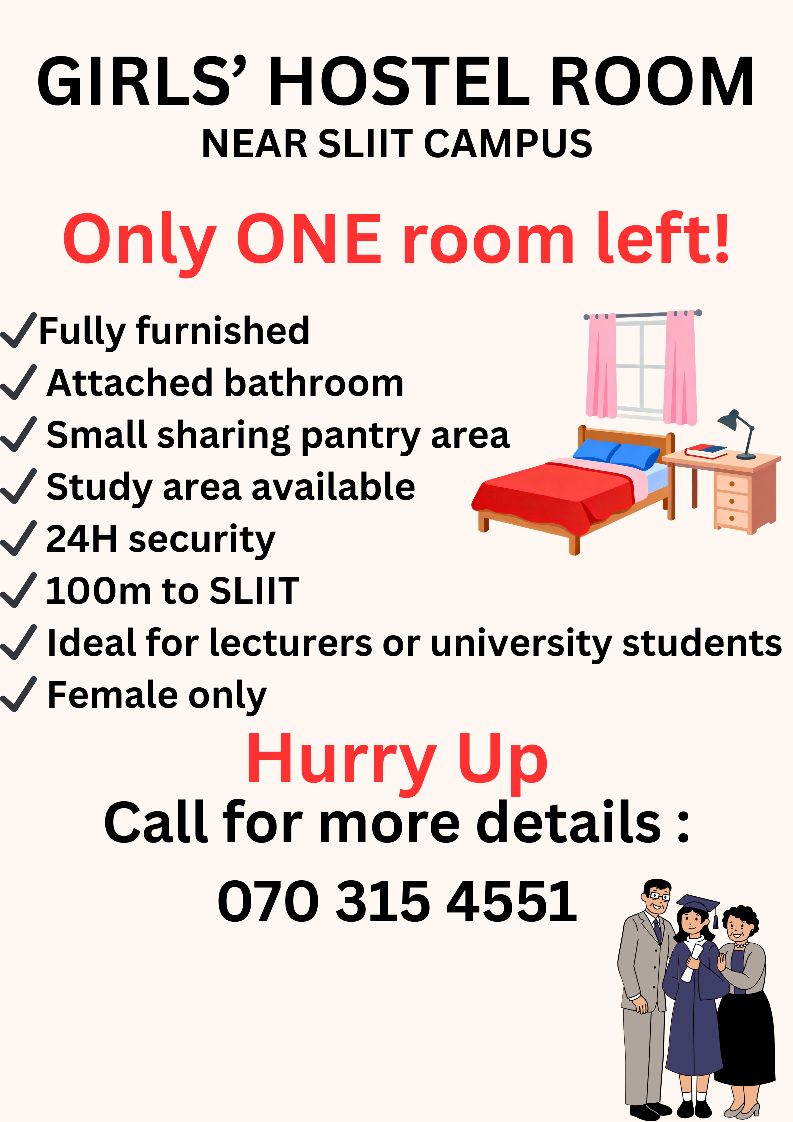මාළඹේ SLIIT , HORIZON , CINEC විශ්වවිද්‍යාල වලට ආසන්නයේ විශ්වවිද්‍යාල ශිෂ්‍යාවන් සහ ආචාර්ය මණ්ඩලය සඳ